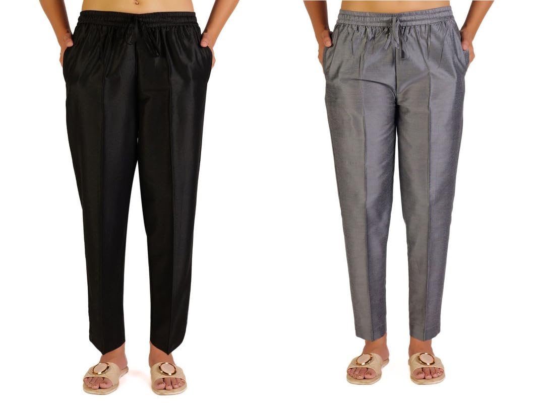 Women's Viscose Regular Fit Pants for Kurti Combo Pack of 2 Pants-image-30