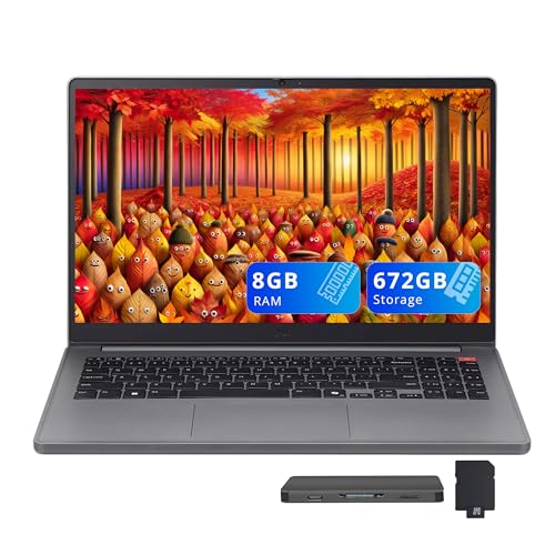 Image of LG Gram 15.6 inch FHD Business Laptop, Intel Core i5-1334U, 8GB RAM, 672GB Storage (512GB SSD+160GB Docking Station Set), Intel Iris Xe Graphics, Numeric Keypad, HD Webcam, Wi-Fi 6, Win 11, Titan Silver