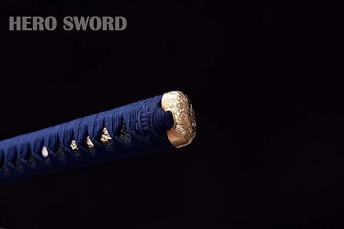 Miniatura 8 de HERO SWORD Tao Luan Hamon de acero templado hecho a mano de arcilla T10 Katana auténtica japonesa Kanahada pulido samurai espada real de combate