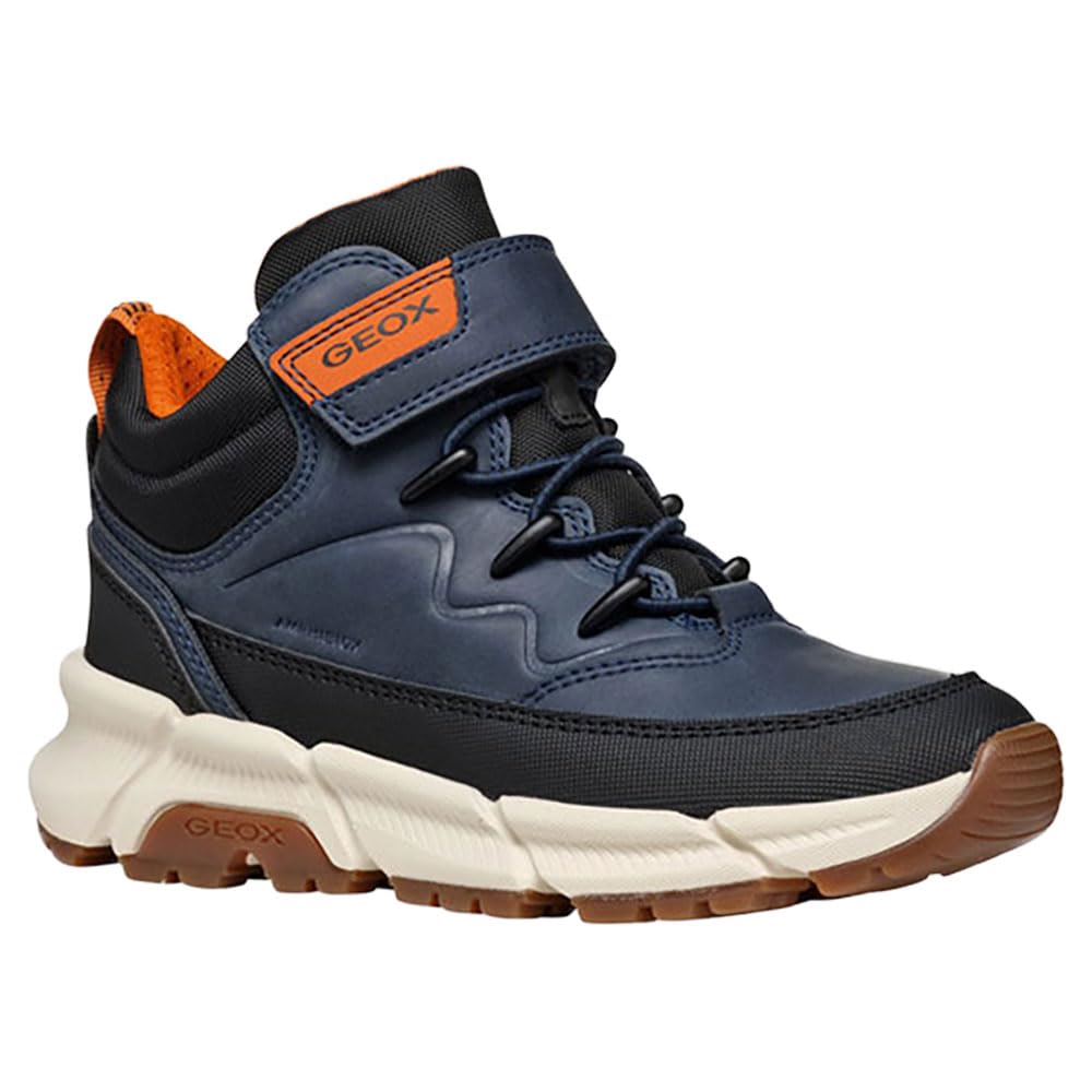 Geox Boys Blue Kids Sneakers, 34 Eu, Navy Black Kids Boots