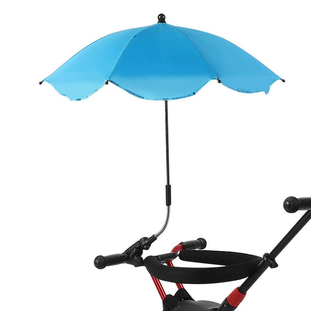 Pram Umbrella Sun Umbrella for Garden Pushchair Parasol with UV Protection, Adjustable Fixing Clamp, Clip on Stroller Adjustable Sunshade,Flexible Clamp-on Sun Canopy for Beach Chairs & Patios