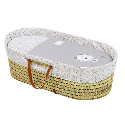 Panier de moïse avec motif lion gris pour de tendres nuits
