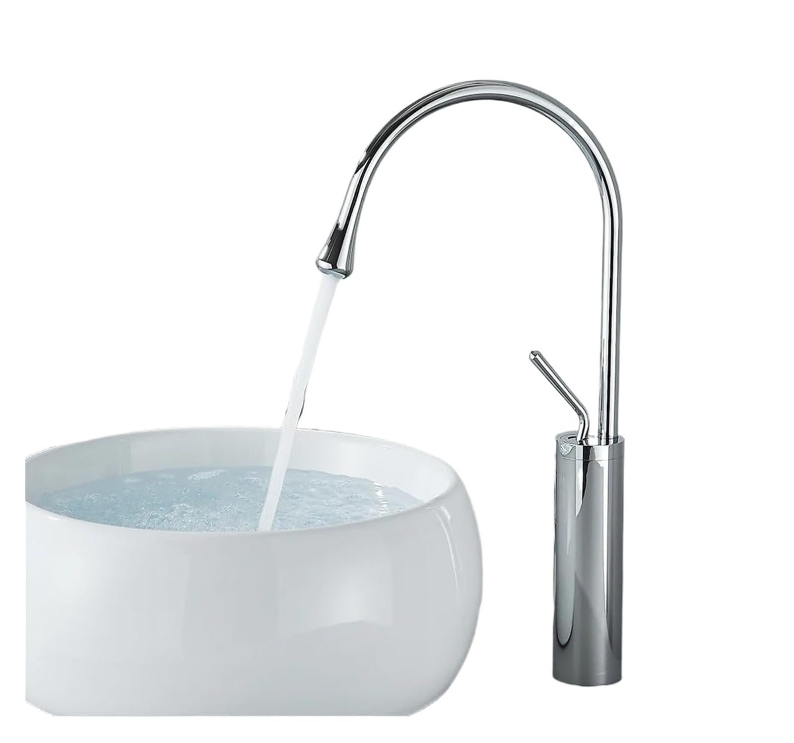 Lyvqzpwlr Chrome Tall Bathroom Basin Pillar Taps, Basin Faucet Multicolor Deck Mounted Sink Tap Mixer Hot Cold Brass(Chrome Tall)