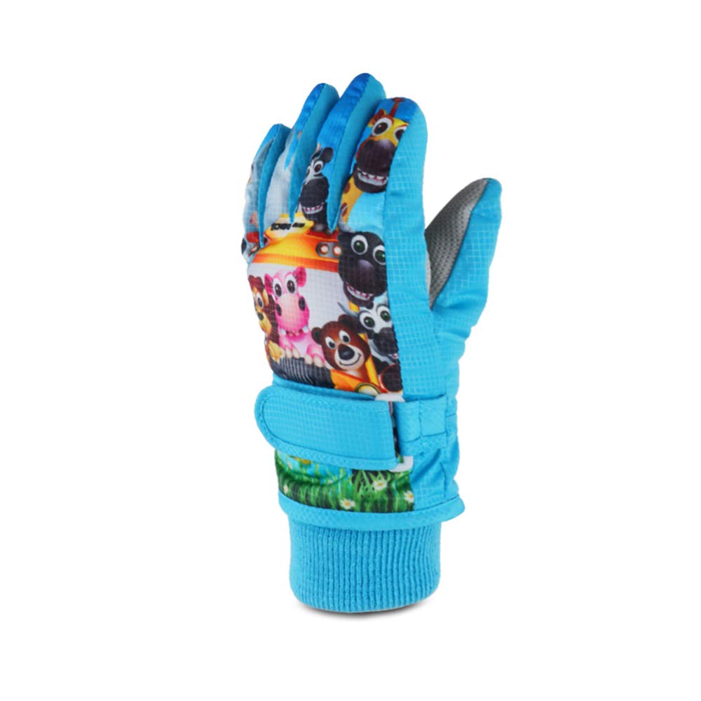 Wasserdichte Skijacke Warmer Winter Winter Kinder bedruckte Handschuhe, wasserdichte und leichte Handschuhe, die sich auf Skihandschuhe, Skifahren, Snowboarden, Radfahren und andere Wintersportaktivit