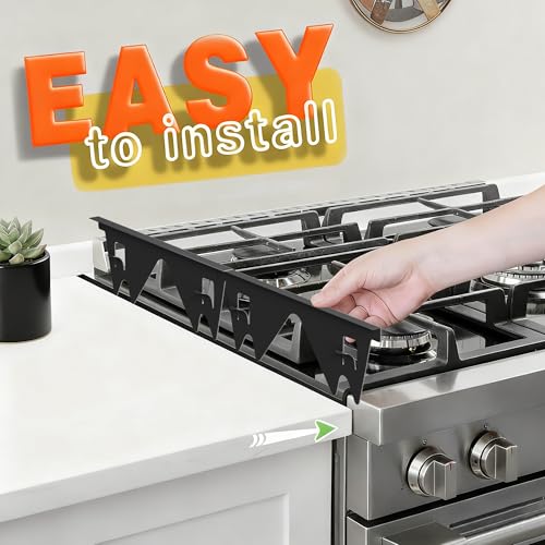 Image of Stainless Steel Stove Gap Covers, Adjustable 13.8 inch to 27.5 inch, 2 Pack