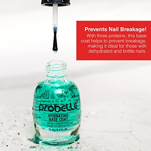Probelle Hydrating Base Coat For Dry And Brittle Nails, Instant Moisturizer, Nourishes And Soothes Nails With A Healthy Glow, Extends Polish Life, Ideal For Dehydrated, Rough, Breaking Nails (0.50 Fl Oz/ 15 Ml) #TOP5