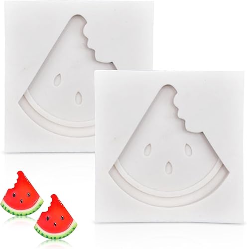 Molde de chocolate de fondant, 2 moldes para decoración de tartas en forma de frutas, molde de silicona 3D de sandía para hornear pasteles