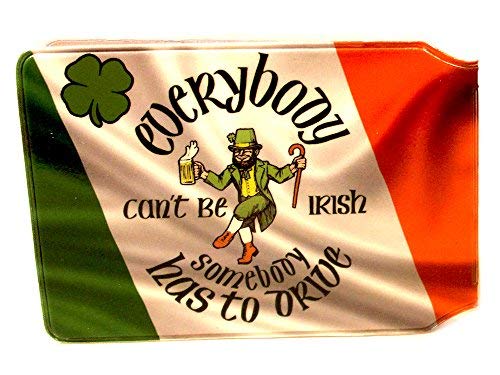HoneeyFunny Irish Ireland Flag Credit Card Bus Pass Wallet Slimline Travel Rail Ticket Holder Cover for Oyster Business Zip ID Card - Bifold - Party Bag Gift School Leaver Uni (2X Wallets)