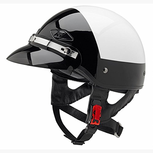 Official Police Motorcycle Helmet w/Smoked SnapOn Visor (Black/White