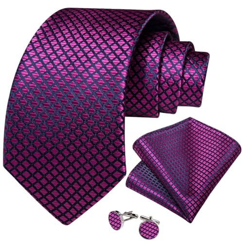 Corbata de seda de 8 cm para hombre con set de accesorios