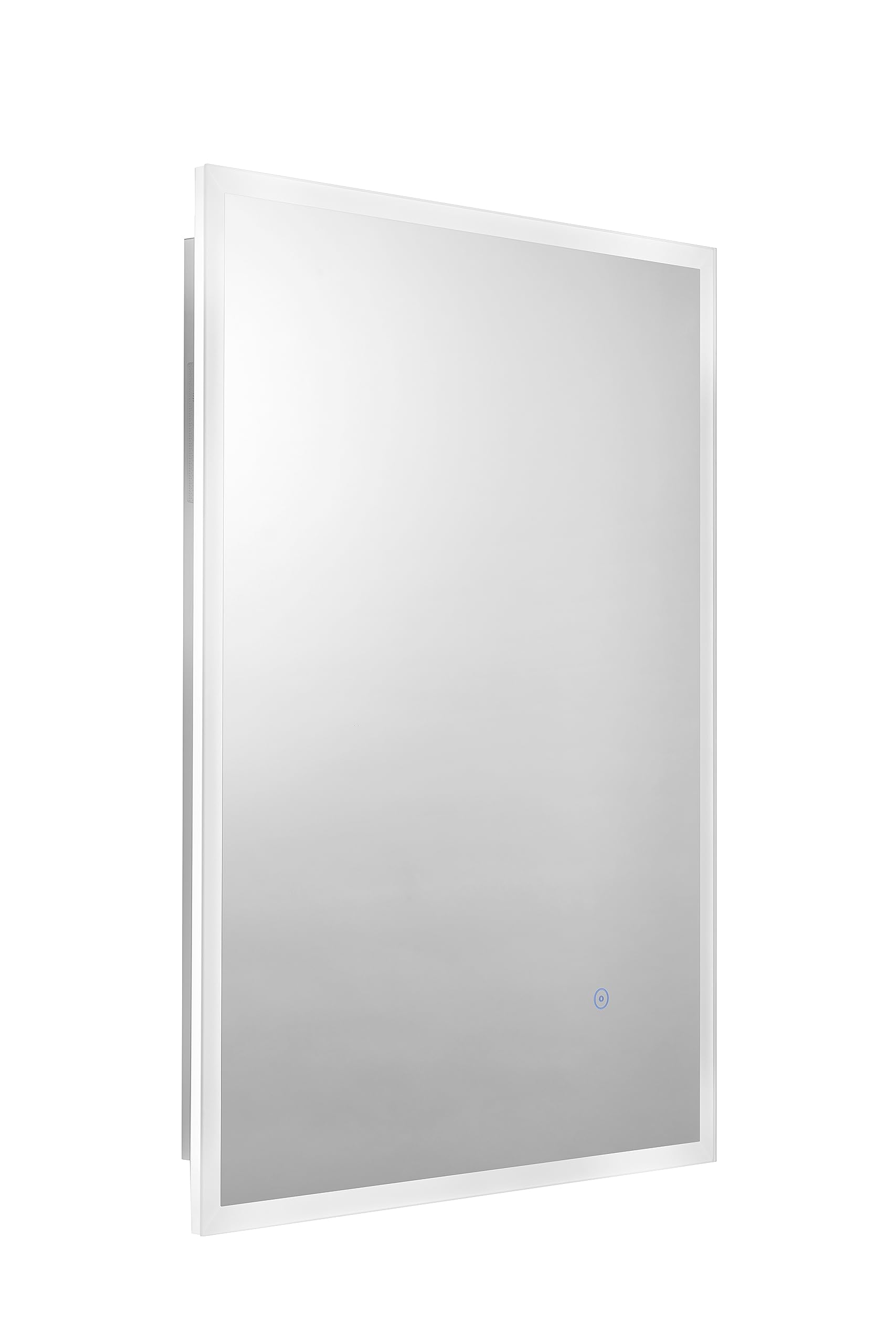 Croydex Illuminated Frosted Edge Mirror with Wireless Speakers, Shaver Plug and Hang n Lock Easy Fixing System 700mm x W500mm