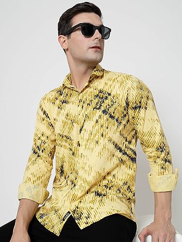 Image of ELYYORK Adwyn Peter Men's Cotton Printed Regular Fit Casual Shirt |Full Sleeve Shirt for men|shirt for men|men's shirt