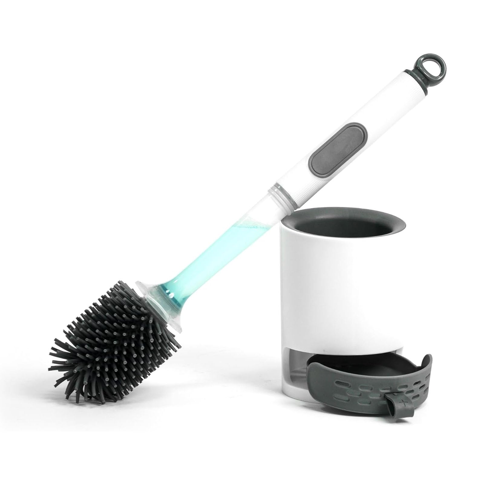 xyadyhz Toilet Brush Set, Silicone Toilet Bowl Scrubber & Holder - Reusable & Drip-Proof Bathroom Cleaner, Space-Saving Design for RV, Apartment;
