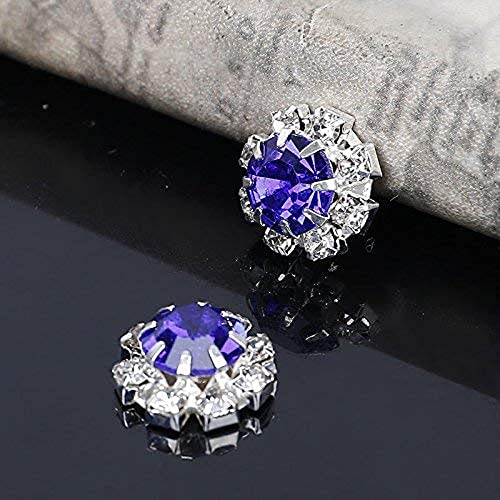 Syntego Round Rhinestone Diamante Crystal Embellishment 9 Diamantes With Large Center Diamante 12mm Really Sparkle 10pcs (Blue)