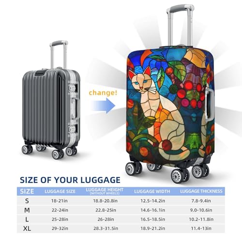 Stained Glass Cat Art Travel Luggage Covers - Elasticity Suitcase Covers Protector for Luggage 18-32 Inch2