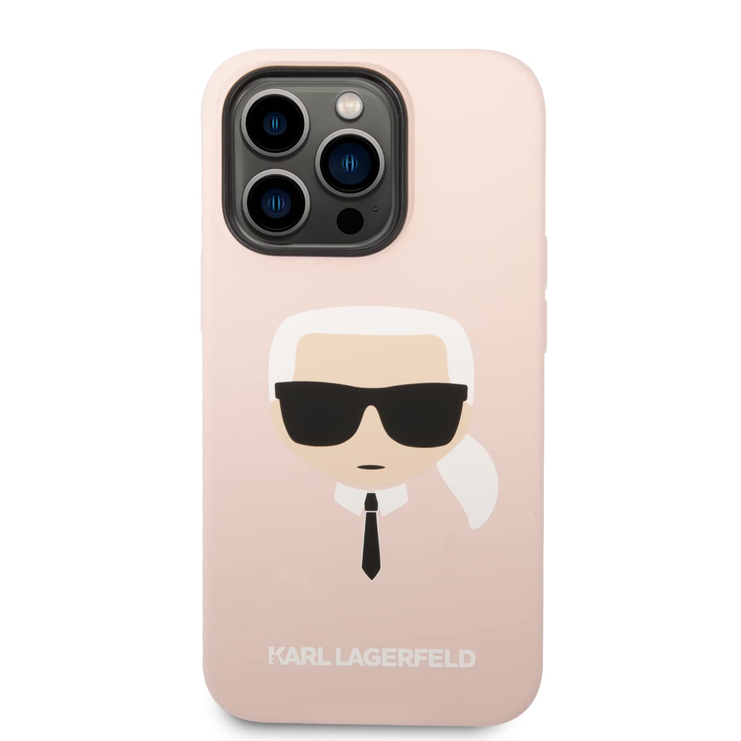 CG MOBILEKarl Lagerfeld Liquid Silicone Case With Karl Head Logo Shockproof/Non-Yellowing/Non-Slipping/Shock-Absorption/Anti-Scratch Compatible With iPhone (Pink)