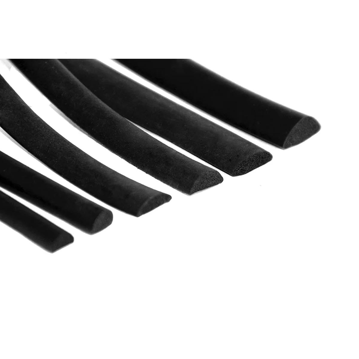 Striscia di Guarnizione in Spugna di Schiuma di Gomma Mezza Rotonda D Barra Isolante per Auto Guarnizione per Porta 3 Metri / 4 mm / 5 mm / 6 mm di Spessore Nero-10x5 mm-Senza Adesivo-3 Metri