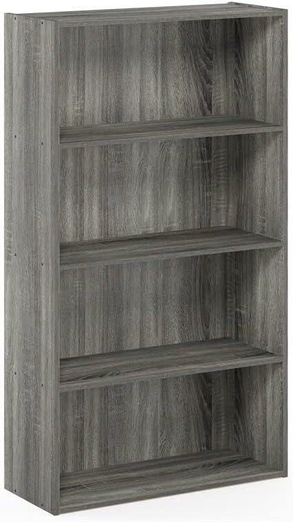 Miniatura 4 de Furinno Pasir - Estantería abierta de 4 niveles (gris roble francés) Luder (roble francés)