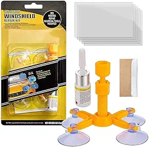 RP MALL 2022 New Windshield Repair Kit, Car Window Repair Tools for Fix Auto Window Glass Scratch for New Car Windscreen Glass Rock Chip Bulls Eye Star Half Moon Repair polishing Tool Set kit