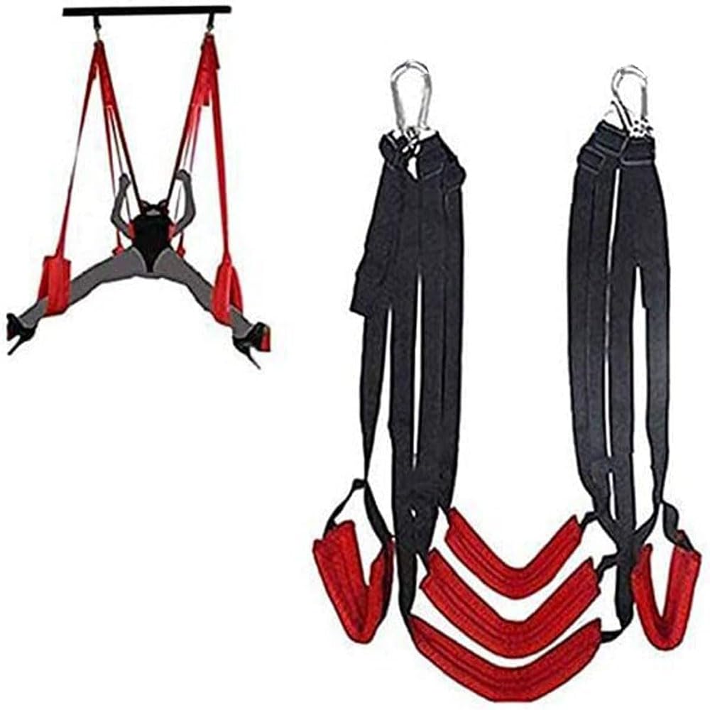 Sexschaukel mit Strapsen, BDSM-Anzug, Sexschaukel, Türrahmen, Türschaukel, Sexspielzeug, Paar, extremer Sex, Fesselanzug, Fesseln