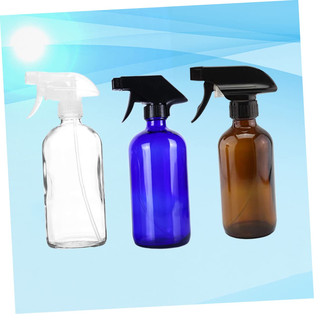 SOLUSTRE Set 3 Bottiglie Spray Ricaricabili 500ml in Vetro per Viaggio | Nebulizzazione Uniforme, Leggere e Riutilizzabili, per Profumo e Essenze Pure, Confezione da 3 Pezzi