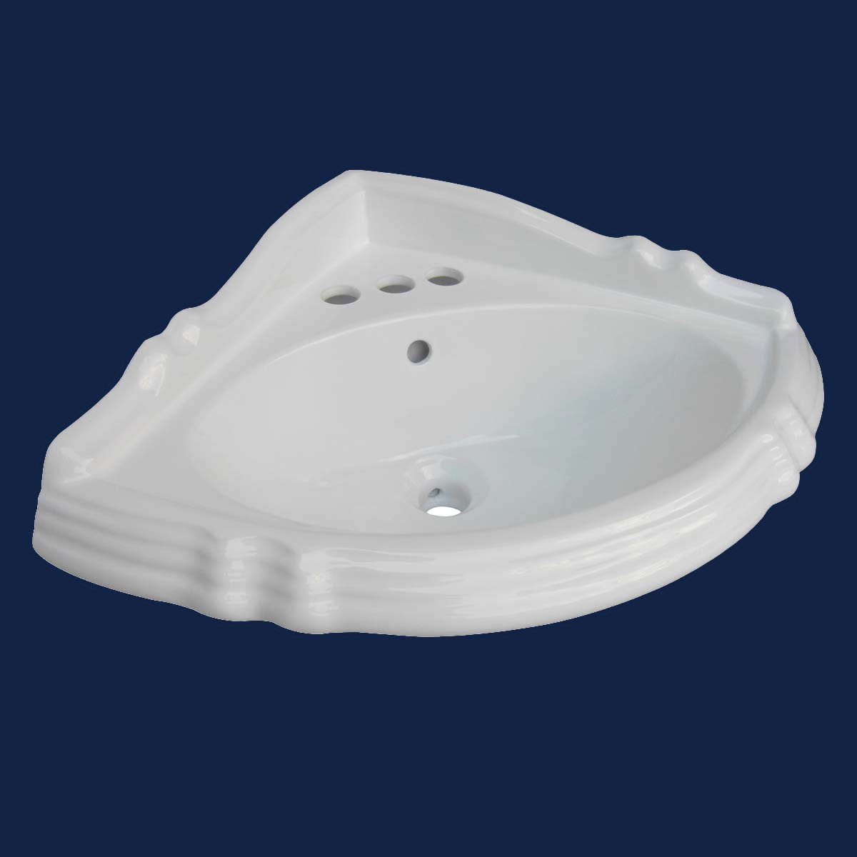 Buy Pedestal Corner Sink White Porcelain Sheffield Basin Only