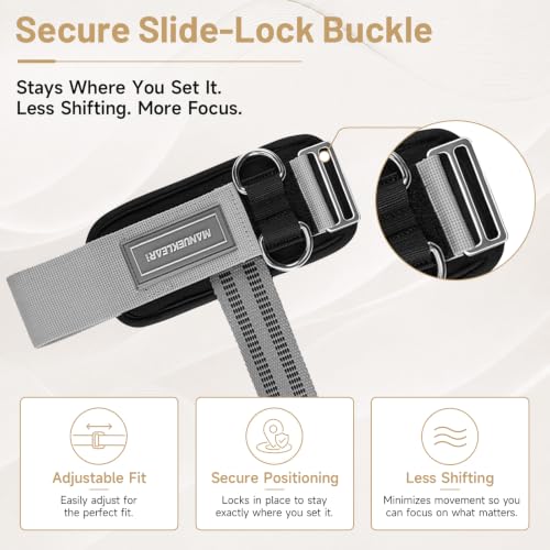 Image of MANUEKLEAR 2 Size Gym Lifting Straps with D Rings for Cable Machine