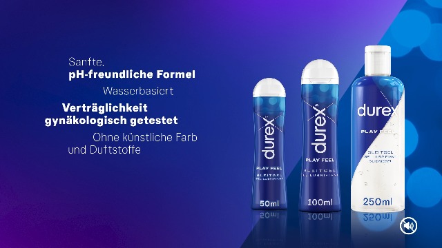 Durex Play Feel Gleitgel  Abwaschbar, Wasserbasis, 3x100 ml