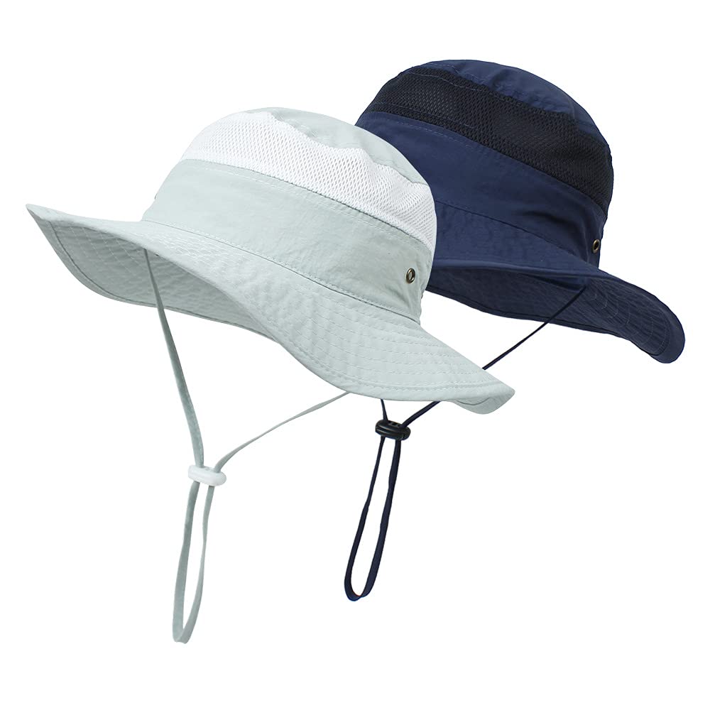 LNNSHX Sommerhut für Kinder, Kinder, Mädchen, Floppy, breite Krempe, großer Filzhut, Outdoor-Strandhut, Sonnenhut (blau, M)