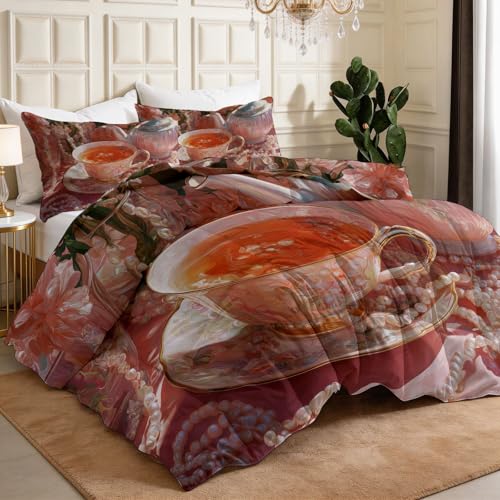 Edredón de microfibra de 135x200 cm lavable sin funda con 2 fundas de almohada 5