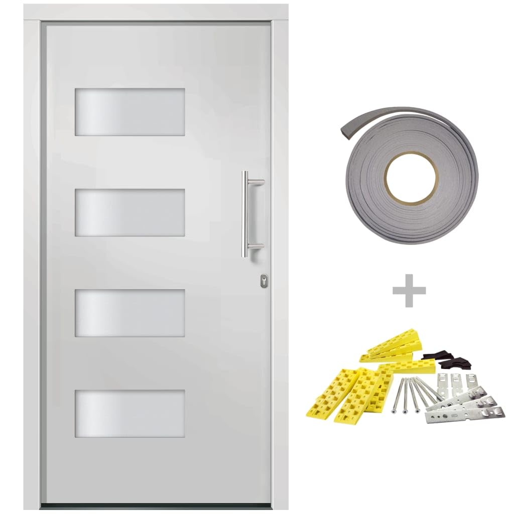 Drzwi do domu aluminium i PVC białe 100x210 cm