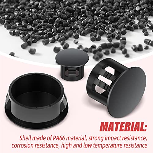 Image of 260PCS Black Plastic Plugs Hole, Round PA66 Plug Furniture Hole Decorative Cover 8 Size 1 /4 inch 5 /16 inch 3 /8 inch 1 /2 inch 5 /8 inch 3 /4 inch 7 /8 inch 1 inch