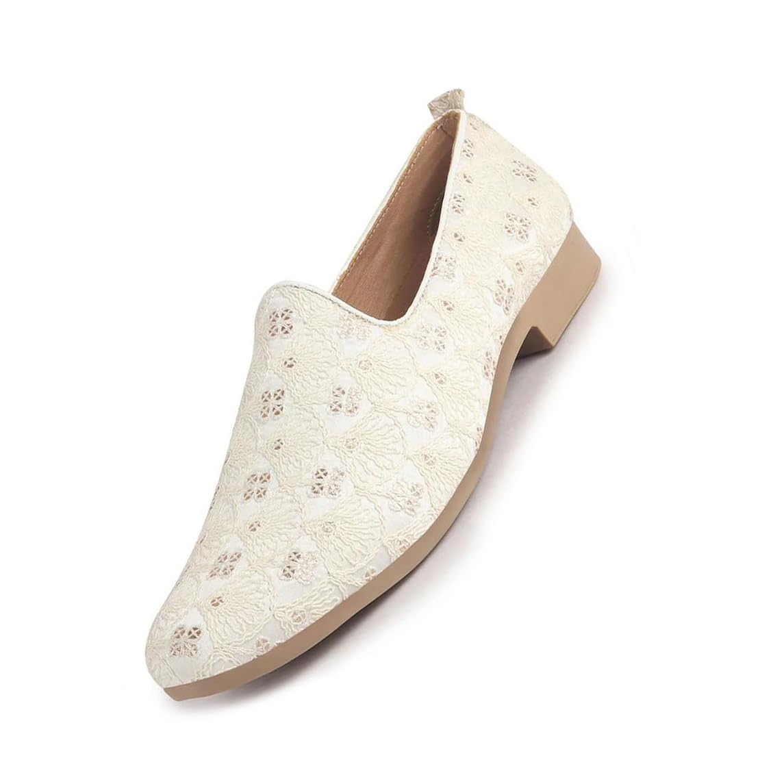 fausto Men Embroidery Design Fabric Upper Party Slip On Shoes | Ethnic Juttis and Mojaris for Wedding | Traditional Slip-Ons Shoe with Memory Cushioned Insole-picture-53