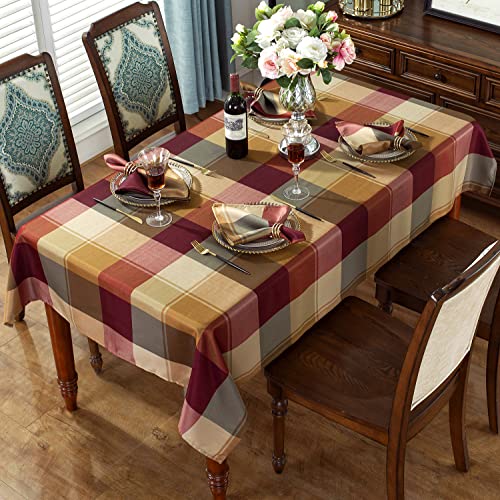 Sastybale ZB-FG-5270-RED Rectangle Tablecloth 52 X 70 Inch Checkered Table Cloths Spillproof Anti-Shrink Soft And Wrinkle Resistant Decorative Fabric Table Cover For Kitchen Dinning Tabletop Outdoor thumb #1