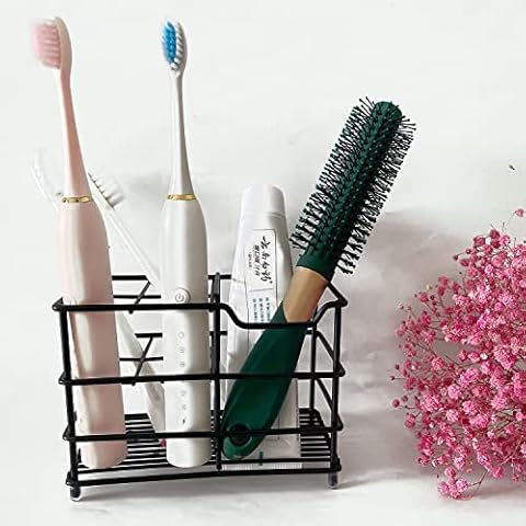 Stainless Steel Electric Toothbrush Holder ,Toothpaste Holder Organizer Stand Caddy for Easy Bathroom Storage Ventilated Mould-Proof and Antibacterial Toothbrush Stand Cover