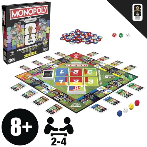 Miniatura 2 de Juego Monopoly Panini Prizm: Copa Mundial de la FIFA I Juego de Mesa con Tema de fútbol y con Cartas coleccionables Monopoly Panini Prizm Copa Mundial de la FIFA 2026 I Edad: 8+ - Versión en español
