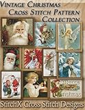  Vintage Christmas Cross Stitch Pattern Collection: Black & White Charts