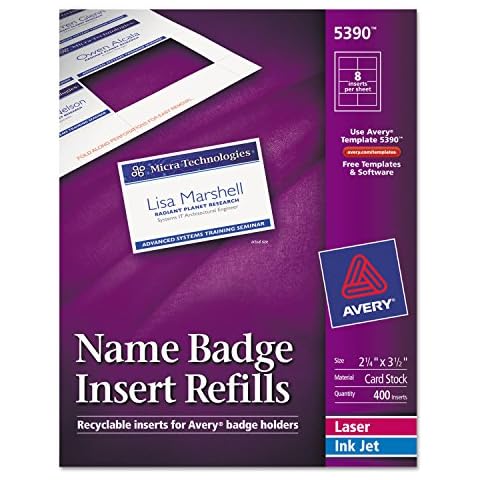 Avery 5390 Badge Refill Inserts (400/Box) Cover