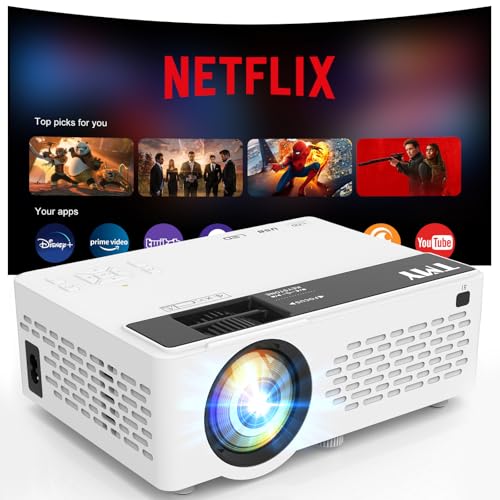 【Netflix-Officially-Licensed】TMY Mini Projector with WiFi and bluetooth, 1080P Full HD Portable...