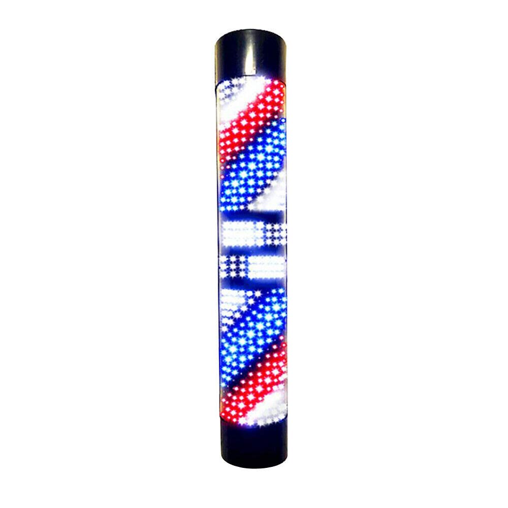 Barber Pole Rotating Stripe Light Hair Salon Shop Open Sign Stripe Red White Blue Lights (27.6'')