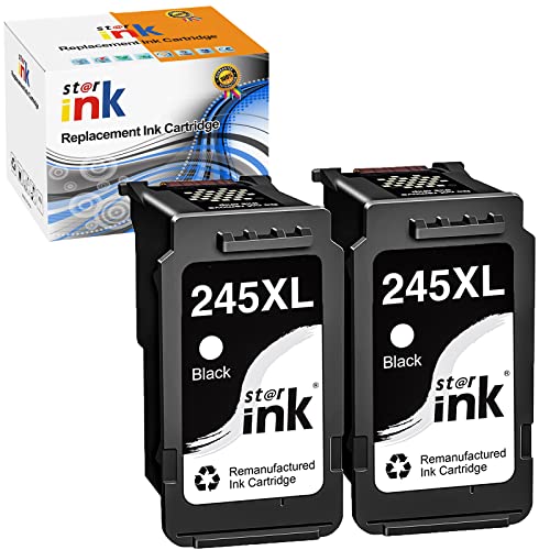 Starink Remanufactured Ink Cartridge Replacement for Canon 245 PG 245XL 246 246XL(Black) for Pixma TR4520 TR4500 TS3322 MX492 MX490 MG2522 MG2500 MG2520 TS3122 TR4522 MG3022 MG2922 Printer, 2-Pack