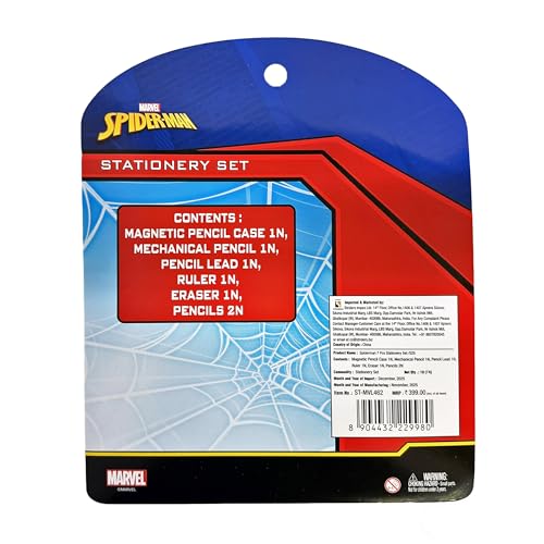 Image of Spiderman 7 pcs Stationery SetSchool Supplies Kit Multicolor Return Gift for Kids Age 3 Years +