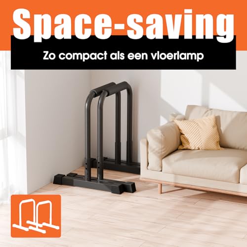 DH FitLife Dip Bars | Dip Stang & Verstelbaar Dip-Station 80-90 cm | Parallettes voor Calisthenics en Krachttraining | Stabiel en Veilig | Indoor en Outdoor Fitnessapparatuur - Afbeelding 6