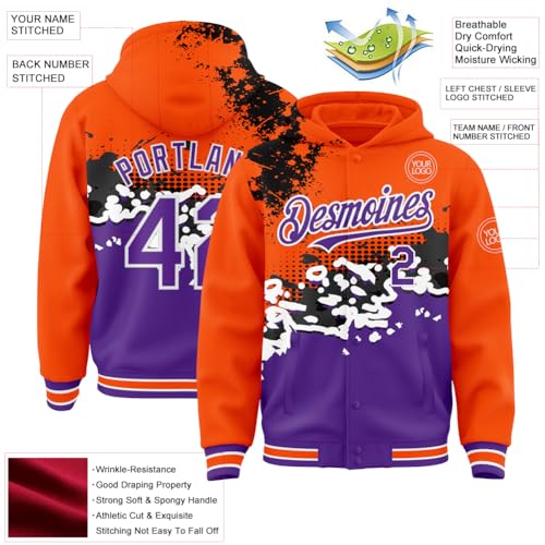 Custom Varsity Jacket Personalized Hoodie Baseball Letterman Jacket Stitched Name Number for Men Women2