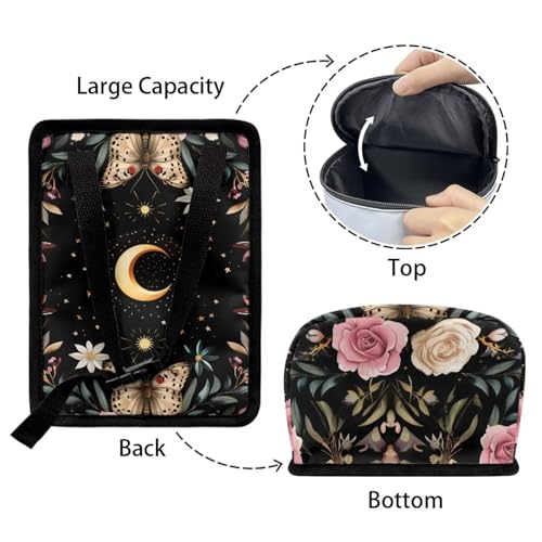 Image of Daisy Moon Print Cars Trash Can with Lid Car Garbage Can Car Waste Basket, Leak-Proof Cars Trash Bin, Van Truck Trash Hanging Sedan Accessories Interior Organizer Bag
