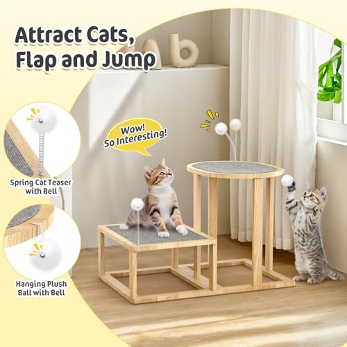 Torre Rascador para Gatos de 2 Niveles Pawaboo miniatura 6