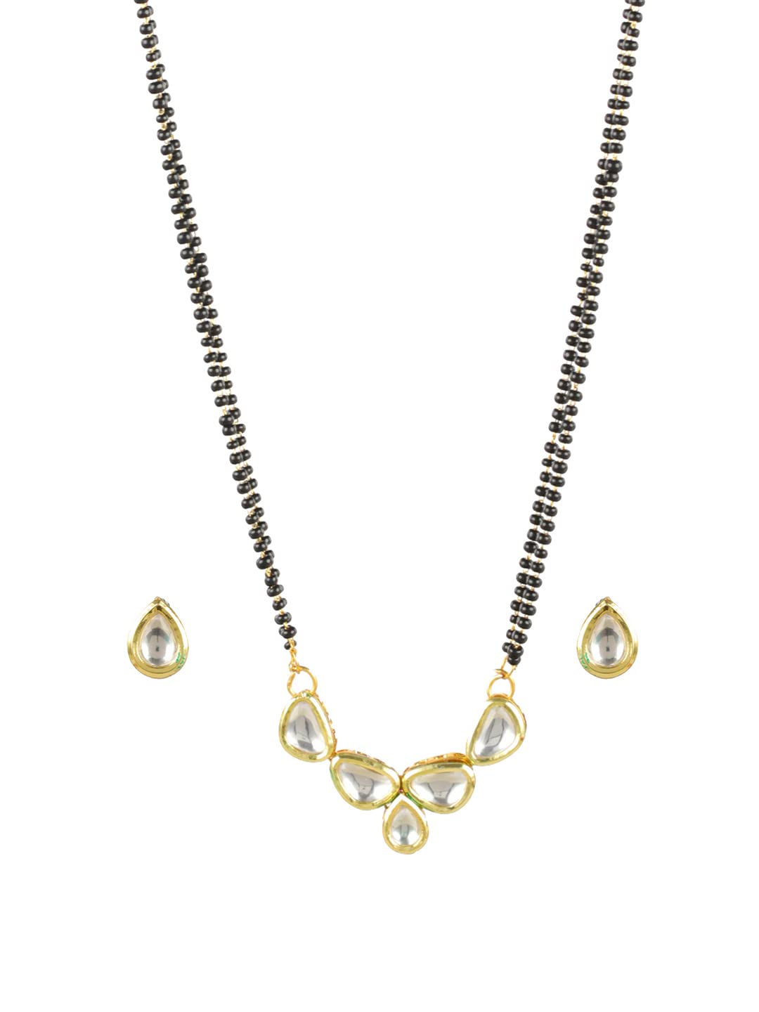 Priyaasi Modern Kundan Black Bead Gold-Plated Mangalsutra (B0BJZ1GKXY) Amazon Price History, Amazon Price Tracker