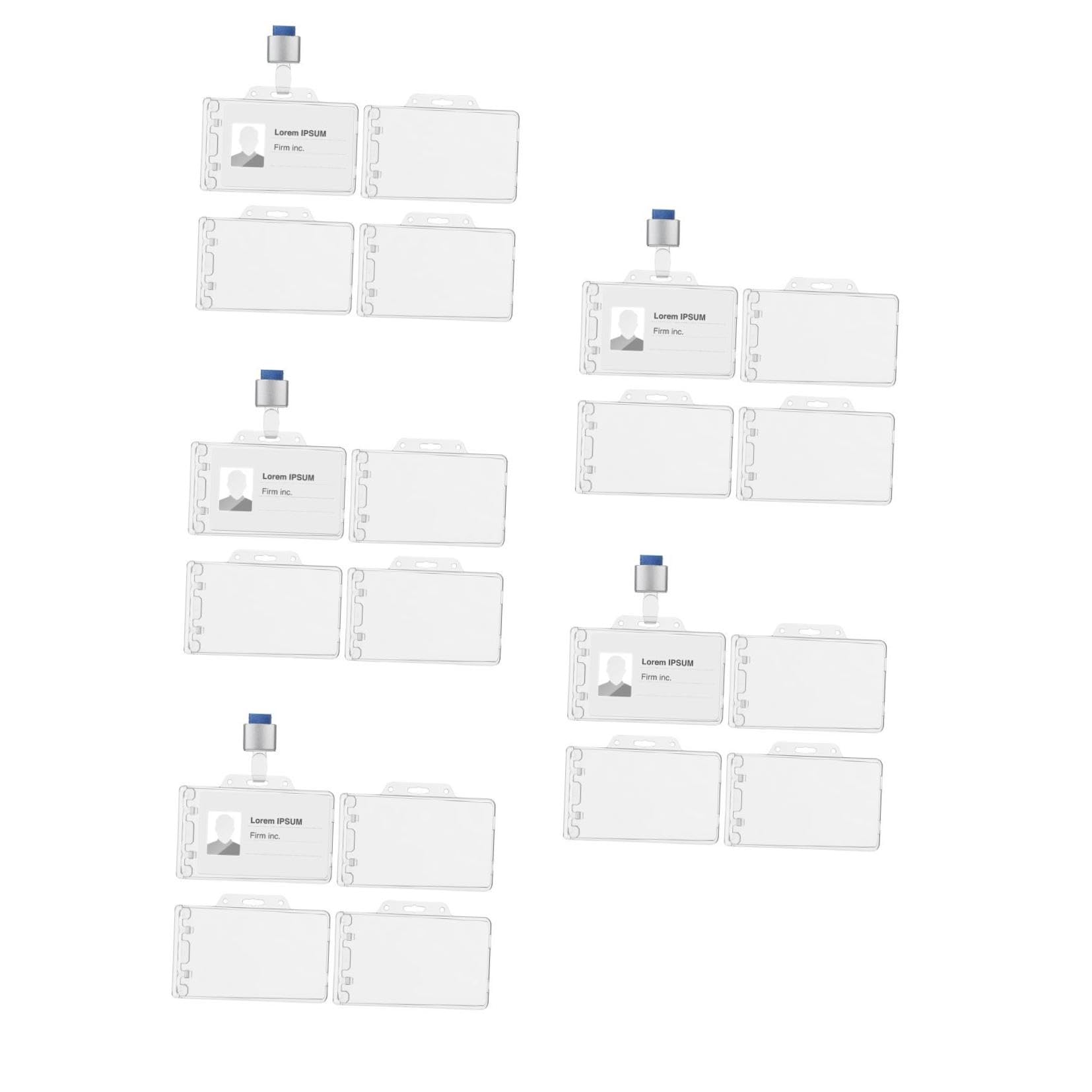 NUOBESTY 5 Set di Porta Badge Orizzontale in Materiale Sicuro per Scuola Ufficio Lavoro Carta di Credito Cartellino Porta Compatto E Leggero 4 Pezzi * 5