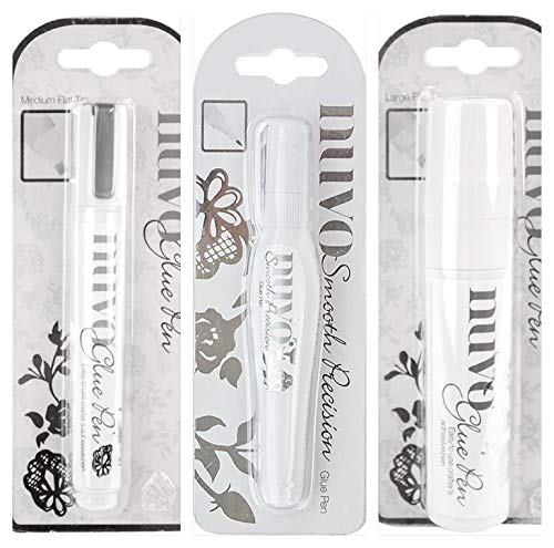 Nuvo Glue Pen - Large, Medium & Fine Tip Set - 3 Item Tonic Studios Bundle