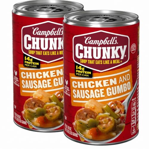 Campbell’s Chunky Soup, Chicken and Sausage Gumbo, 18.8 Oz Can (Pack of 2)